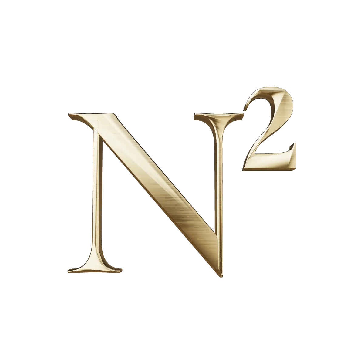 The N² Creations monogram in brushed champagne gold
